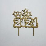 Laser Cut New Year Cake Topper Free Vector