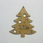 Laser Cut Personalized Christmas Tree Ornament Free Vector