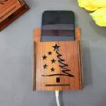 Laser Cut Christmas Tree Wall Phone Holder 3mm Free Vector