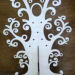 Laser Cut Wooden Tree Jewellery Stand Free Vector