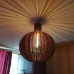 Laser Cut Modern Pendant Light Wooden Round Shape Pendant Lamp Free Vector