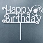 Laser Cut Girl Happy Birthday Cake Topper Free Vector