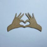 Laser Cut Wooden Heart Hands Cutout Free Vector