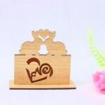 Laser Cut Wood Bunny Valentine’s Day Decor Free Vector