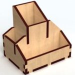 Laser Cut Wooden Simple Pen Holder Storage Box 6mm Free Vector