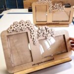 Laser Cut Decor Photo Frame With Flowers Free Vector