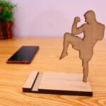 Laser Cut Karate Cell Phone Stand Plywood 6mm DXF File