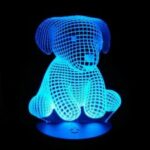Laser Cut Puppy Dog 3D Illusion Lamp Free Vector