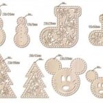 Laser Cut Christmas Wooden Crochet Basket Bottom Bases Free Vector