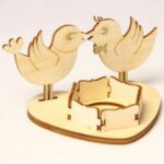 Laser Cut Love Birds Candle Holder Free Vector