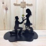 Laser Cut Napkin Holder Couple With Flower Free Vector