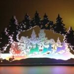 Laser Cut Christmas Santa Snowman Elk Lamp Night Light Desktop Xmas Decor Free Vector