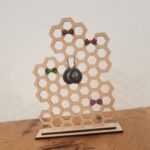 Laser Cut Wooden Earring Display Stand Honeycomb Earring Organizer Hanging Jewelry Organizer For Stud Earrings