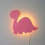 Laser Cut Dinosaur Wall Lamp – Girls Room Wall Lamp – Dino Night Light