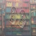 Laser Cut Book And Heart Earrings