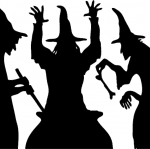 Halloween witch cooking silhouette dxf File