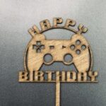 Laser Cut Gamer Cake Topper Birthday Decoration Free Vector