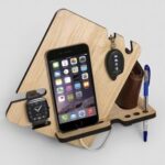 Laser Cut Docking Station For Men Mobile Phone Stand Free Vector