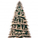 Laser Cut Christmas Tree With Nativity Scene Free Vector