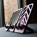 Laser Cut iPhone And iPad Wooden Desk Stand Free Vector