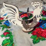 Laser Cut Rooster Egg Holder Free Vector