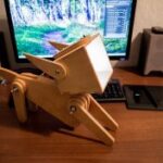 Laser Cut Cute Wooden Dog Design Adjustable Table Lamp Free Vector