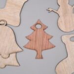 Laser Cut Wooden Christmas Tree Shaped Ornament Free Vector