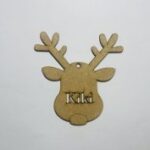 Laser Cut Personalised Reindeer Christmas Decoration Free Vector