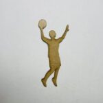 Laser Cut Wood Basketball Player Cutout Shape Free Vector