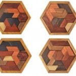Laser Cut Wooden Hexagon Puzzle Game For Kids Educational Gift Free Vector
