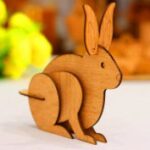 Laser Cut Wood Bunny Decor 3mm Free Vector