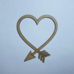 Laser Cut Unfinished Wooden Arrow Heart Cutout Free Vector