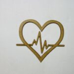 Laser Cut Heart Beat Shape Unfinished Wood Cutout Free Vector