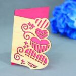 Laser Cut Wooden Valentines Day Card Free Vector