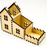 House Shape Desk Organizer Laser Cut PDF File