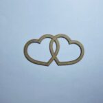 Laser Cut Wooden Two Hearts Cutout Wood Two Hearts Shape Free Vector