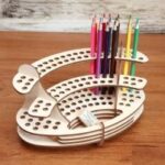 Laser Cut Wood Pencil Holder Pen Stand Pencil Storage Organizer 3mm Free Vector