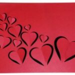 Laser Cut Flying Hearts Valentines Day Paper Card Free Vector