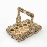 Laser Cut Easter Basket With Foldable And Fixed Handle Free Vector