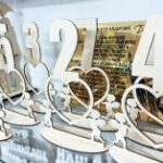 Laser Cut Wooden Standing Wedding Table Numbers 1-10 Free Vector