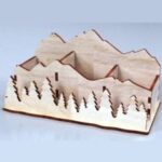 Laser Cut Mountain Desk Organizer Free Vector