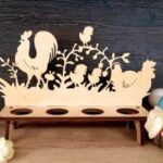 Laser Cut Wood Easter Egg Holder Easter Chicken Free Vector