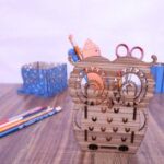 Laser Cut Owl Pencil Holder 3mm Free Vector