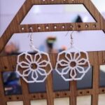 Laser Cut Women Acrylic Earrings Free Vector