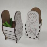 Laser Cut Matryoshka Doll Pen Holder Free Vector