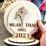 Laser Cut Kickboxing Trophy Muay Thai Medal Free Vector