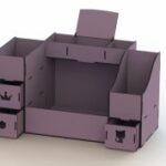 Wood organizer, plywood organizer, Makeup Box Free Vector