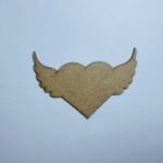 Laser Cut Heart With Wings Wood Cutout Free Vector