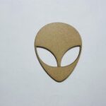 Laser Cut Alien Head Shape Unfinished Wood Cutout Free Vector