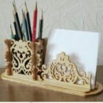Laser Cut Pencil Holder Pad Organizer Free Vector